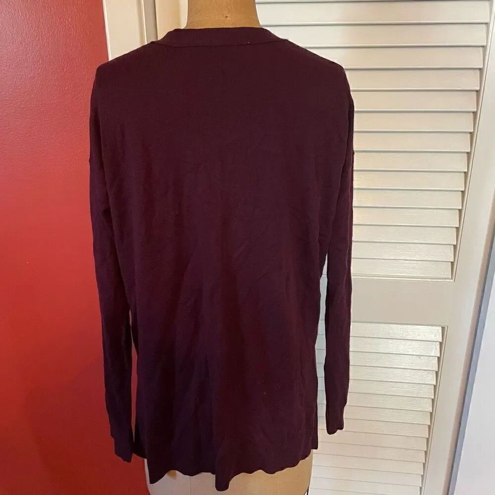 LOFT | oversized maroon cardigan S - Picture 3 of 5